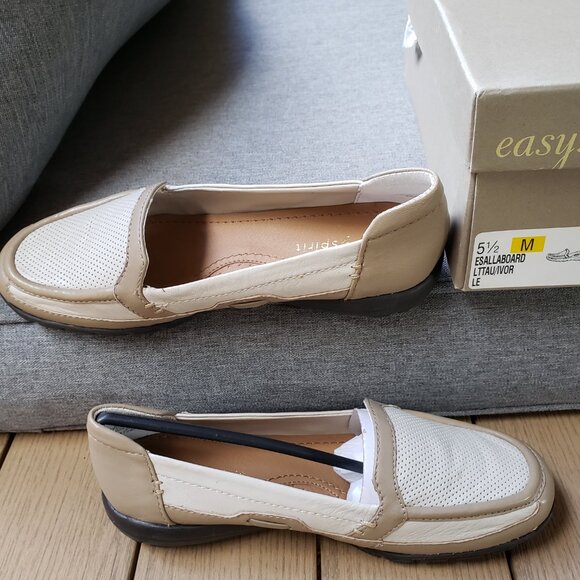 BNWT - IOB EASY SPIRIT All Aboard leather in Taupe / Ivory (5.5) - Picture 7 of 7